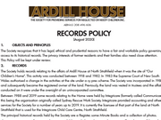 Records Policy [August 2020]